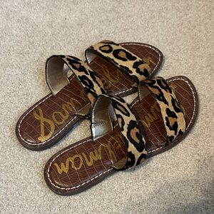 Sam Edelman Animal Print Sandals - Brown and Tan